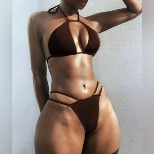 Brown swim suit 2 piece